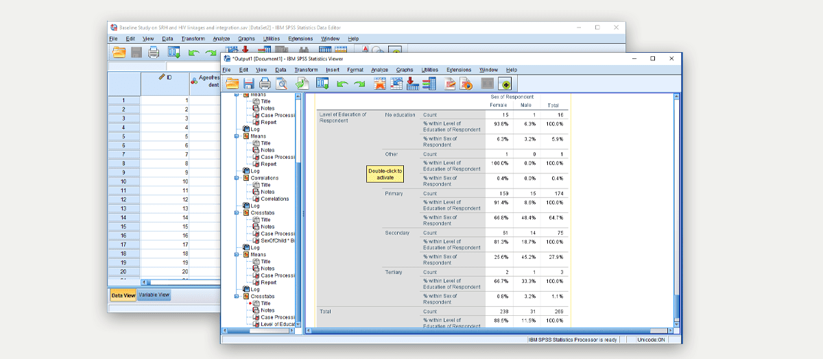 Exploring relationships between variables in SPSS